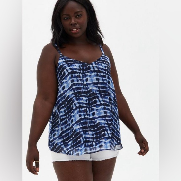 Torrid Sophie Swing Chiffon Tie Dye Blue-00 NWT - Picture 1 of 6